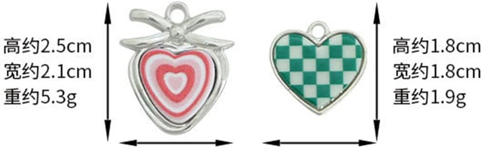 Plaid Love Jewelry Pendant Handmade DIY Earrings Gradient Strawberry Accessories Material(Gray)