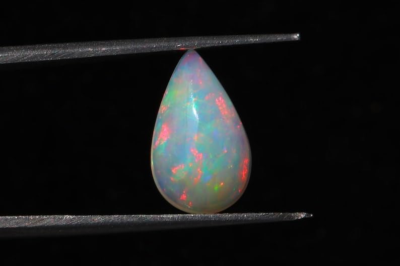 14.4x8.6x4.1mm Ethiopian Opal Cabochon AAA Quality Ethiopian Opal Pear Cabochon Ethiopian Opal Cabochon Natural welo opal multi fire opal loose Gemstone For Jewelry Making