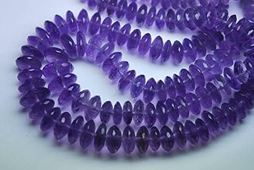 7 Inch Strands, Super Finest Natural Purple Amethyst Faceted German Cutting Polished Rondelles 9-11mm