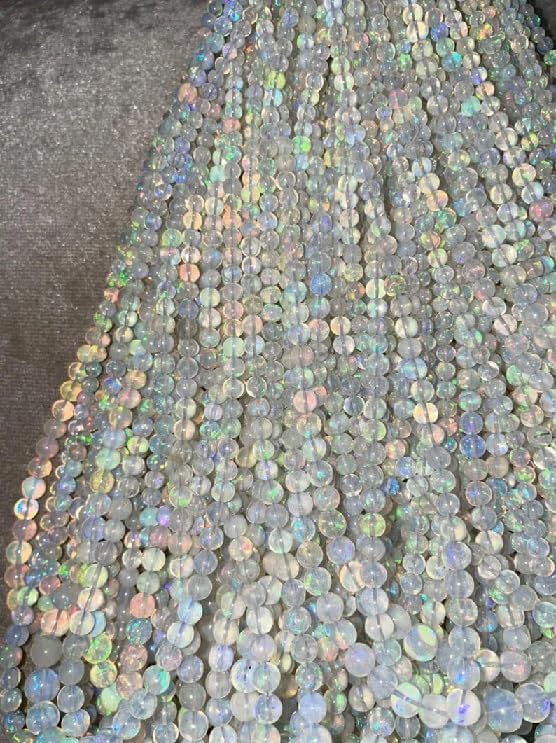 AAA+ Ethiopian Opal Smooth Round Beads 3.5-6 mm Welo Opal Bead Opal Plain Beads Fire Opal Beads Flashy Opal Bead for Making Jwelery