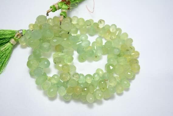 BEADS GEMSTONE Green Chalceny Faceted Tear Drops Beads, Chalceny Cut Drops, Gemstone Beads,7x9mm - 9x14mm Approx 10 Inch Strand Code-HIGH-25313