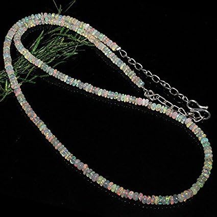 Natural Ethiopian Welo Fire Opal Rondelle Beads SIZE: 3 MM TO 4 MM NECKLACE LENGTH: 19