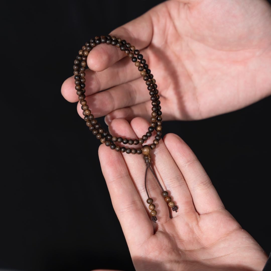 Vietnamese Nha Trang White Agarwood Burl Old Material 4mm*108 Beads Multi-Circle Prayer Beads Sink-Grade