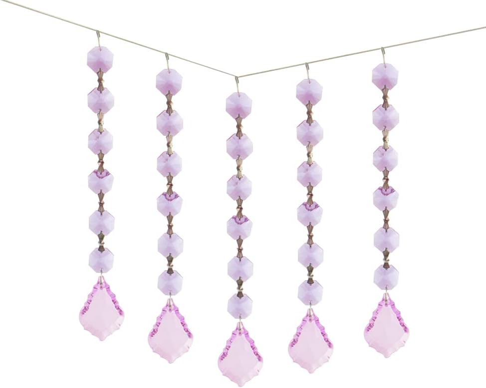 GOODJOBHN 38mm Hanging Red Tear Chandelier Prisms Pendants Glass Pendants Beads for Candelabra Ceiling Light Wedding - (Color: Clear/Size: 100sets)