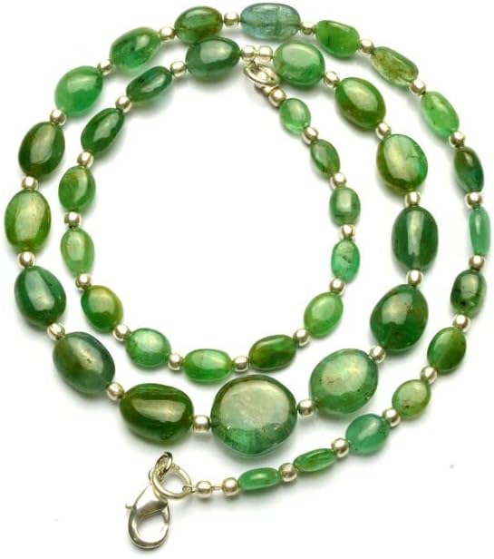 BEADS GEMSTONE 1 Strand Natural Zambia Emerald 5x7 to 11x13MM Smooth Nugget Beads Necklace 17 Inch Long Code-HIGH-4399