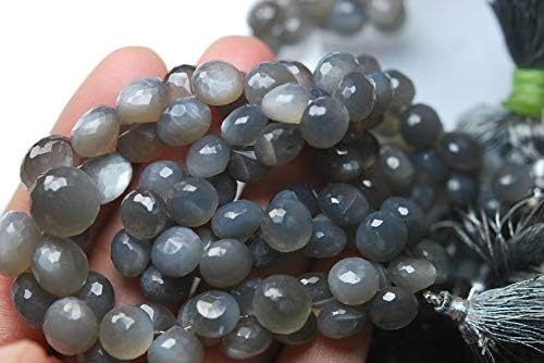 8'' Long Strand, Natural Huge Size Grey Moonstone Faceted Onion Briolettes, Size 15-8mm Huge