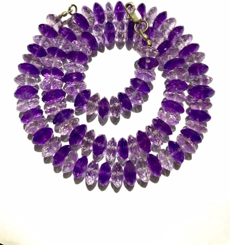Natural Amethyst rondelle Faceted Beads 10mm 19 inch Long String Jewelry Making Gemstone Beads for Necklace Bracelet