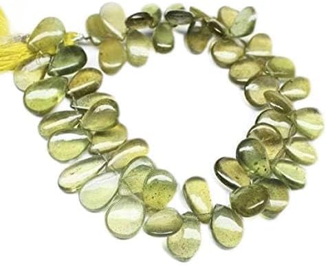 1 strand yellow moss aquamarine pear drop smooth 4'' long strand gemstone beads, jewelry supplies for jewelry making, for meditation jewellery gemstone 11mm to 16mm