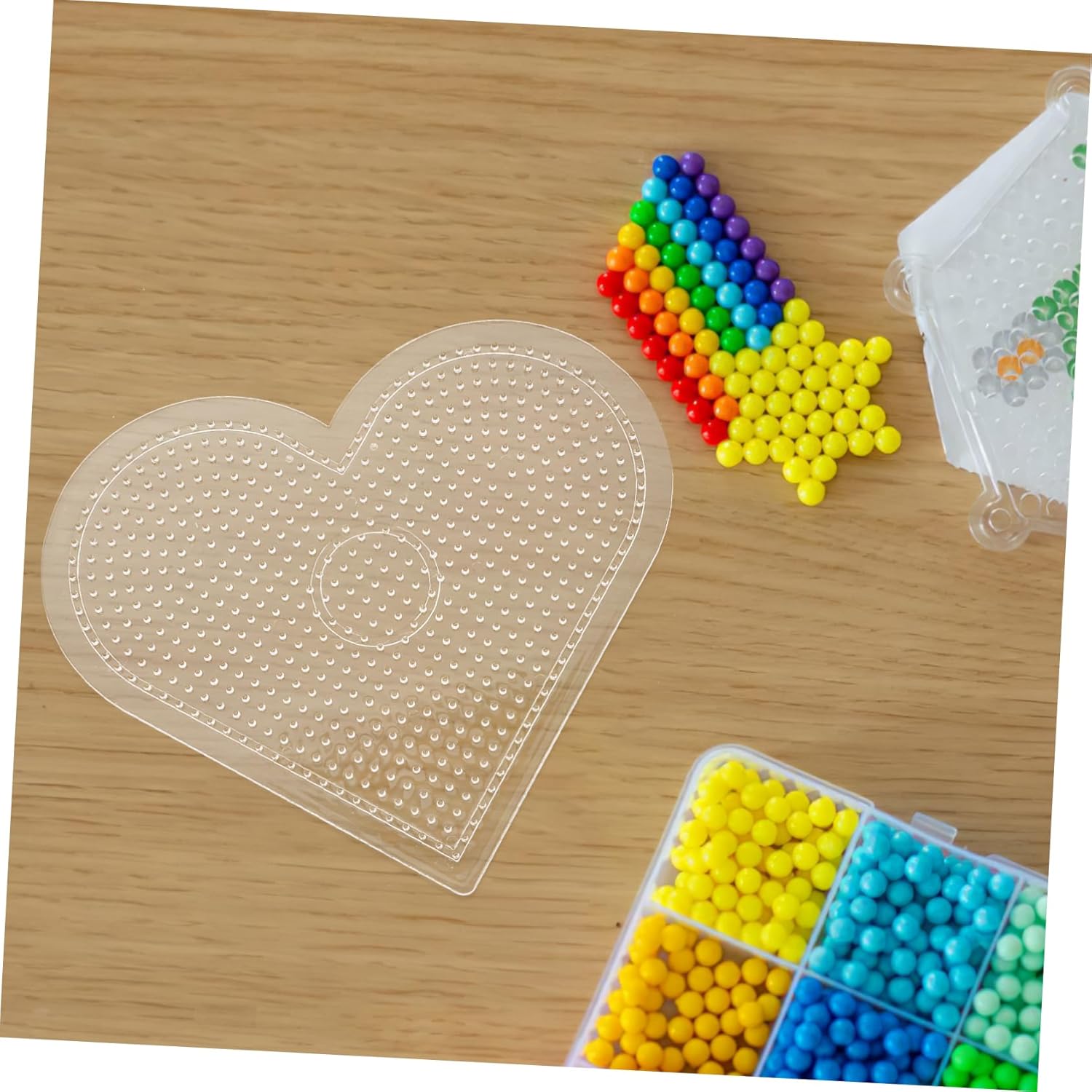 LALAFINA 4sets Large Fuse Beads Boards Plastic Pegboards Craft Beads Board Beading DIY Supplies