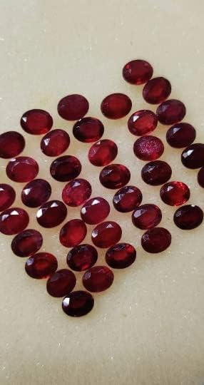 10 Pieces Ruby/Faceted Ruby Cut Stone/Ruby Gemstone/Oval Shape/Open Red Ruby/Jewelry Making stone 5x4 Mm/July Birthstone By Krishiv Exports