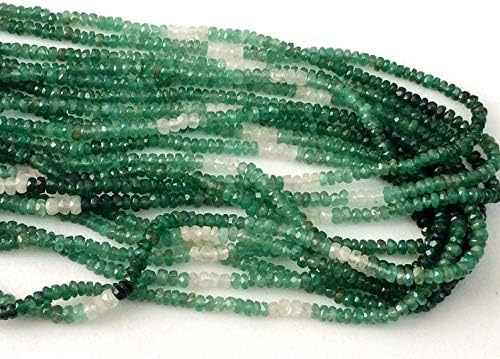 18 inch Strand Natural Emerald 2.5-3 mm rondelle Faceted Beads for Jewelry - Emerald Beads, Natural Emerald Faceted rondelle Beads, Shaded Green Emerald Necklace, 2.5-3mm, 18 inch