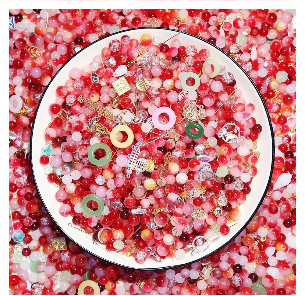 6PCS Glass Beads Have Elegant Effect and can be Used as DIY Decorative Materials for Beaded Hairpins and Jewelry Clasps in The Art of Clothing.(Mixed Colors)