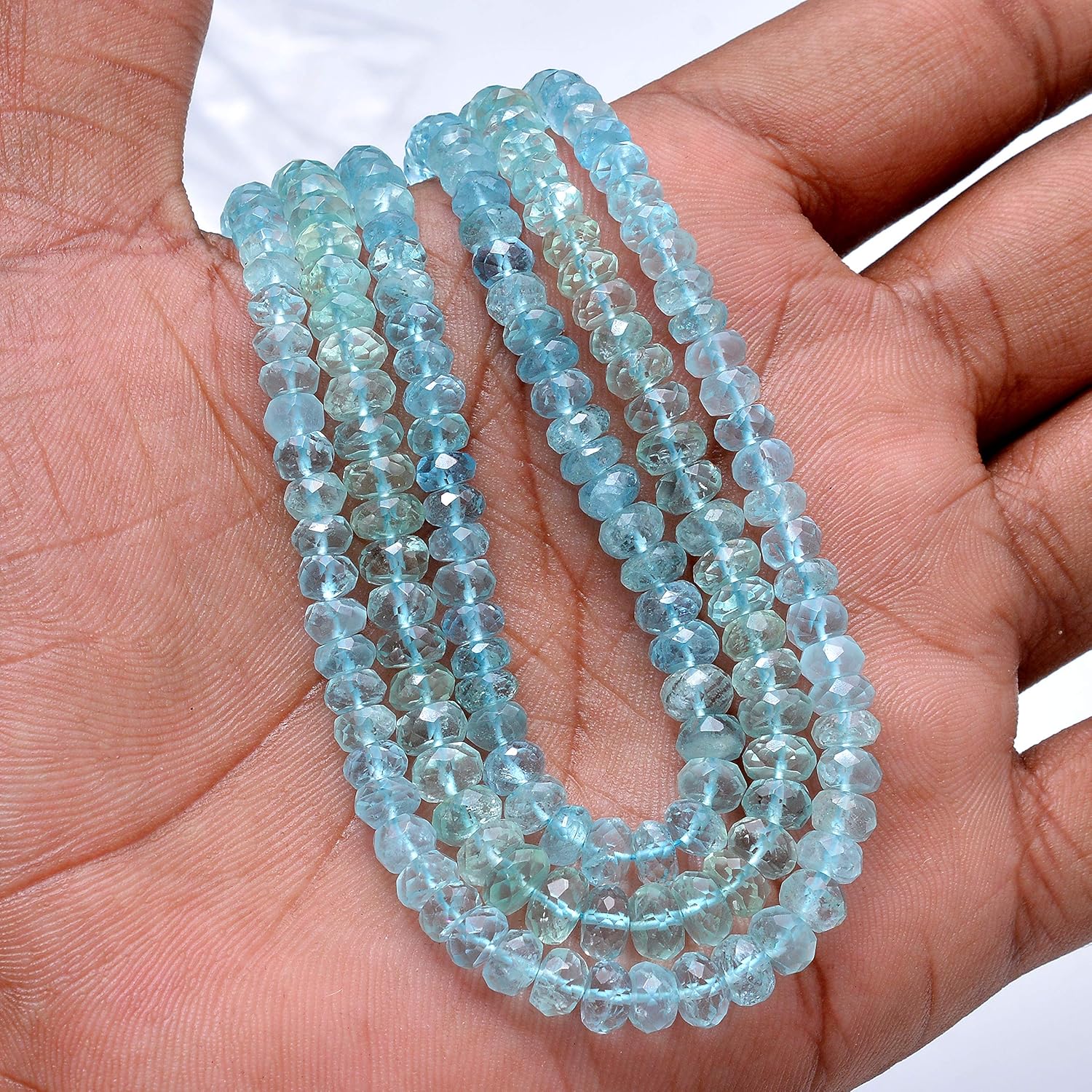 Aquamarine Faceted Beads,Aquamarine Beads for Jewelry Making,Aquamarine Beads, Micro Faceted Beads, Aquamarine