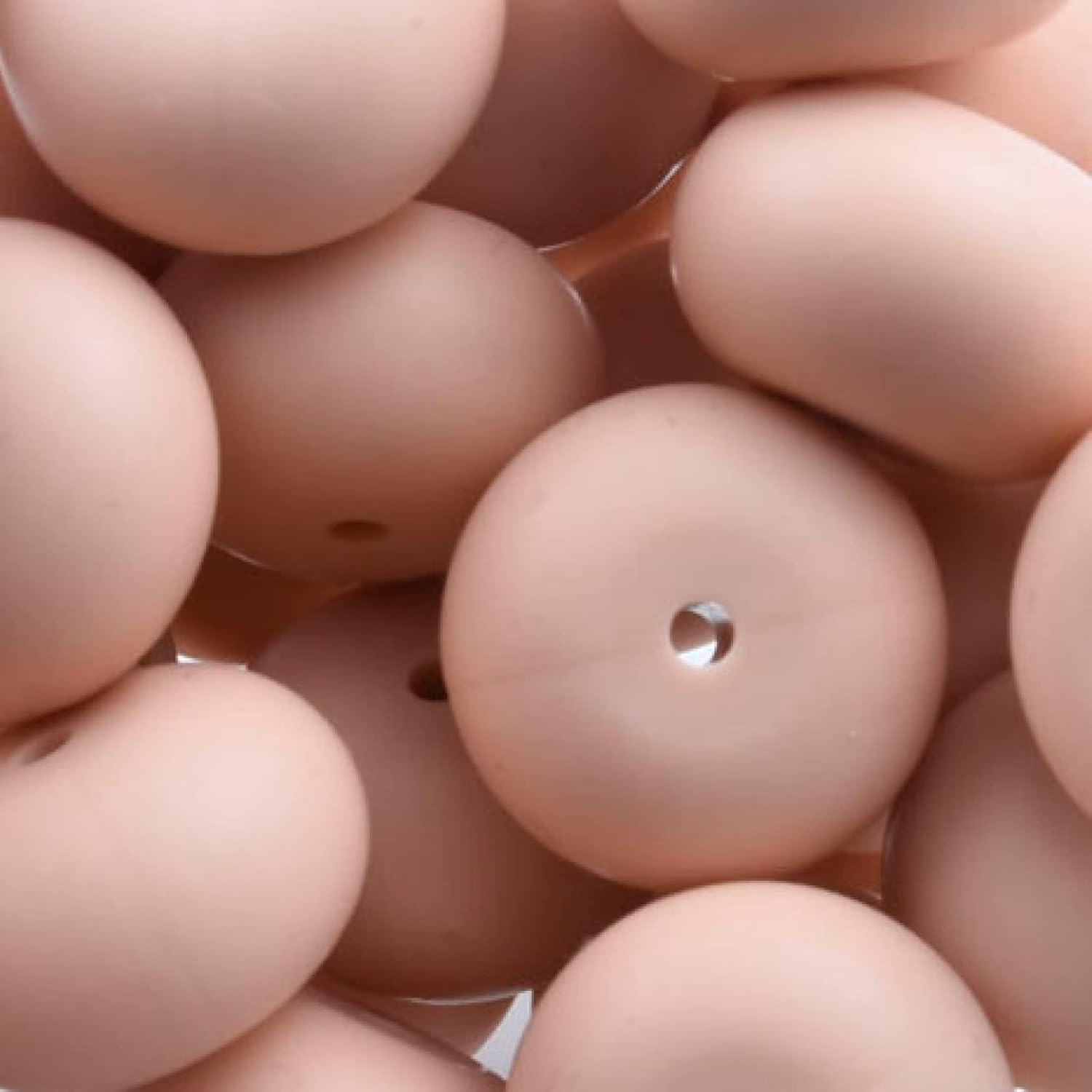 Silicone Beads 23mm for Keychain Making Bulk Assorted DIY Necklace Bracelet Beads for Craft Set Jewelry, Colorful Large Abacus Silicone Beads 5 Pieces (Gray)