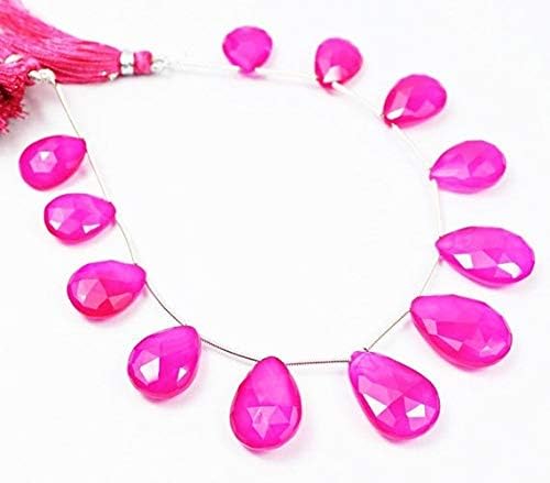 7 inch Strand of Natural Chalcedony 20mm15mm pear Faceted briolette Beads for DIY Jewelry Making. |BRIO_01936