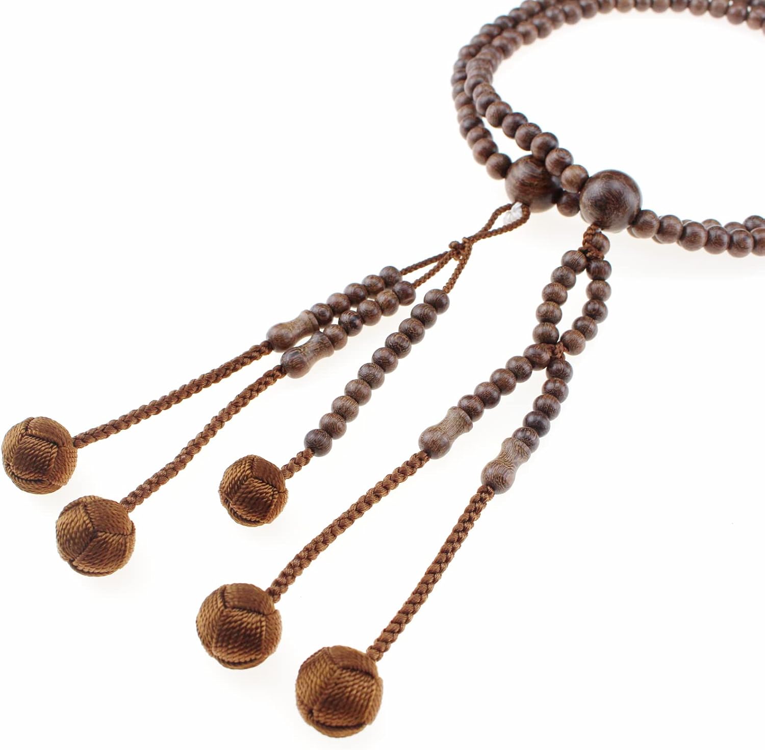 Nichiren Buddhism Soka Gakkai SGI Rosary Beads, Traditional Japan Handmade Prayer Beads, Phoebe Sheareri Zhennan Wood Beads, Brown, 1.2 feet