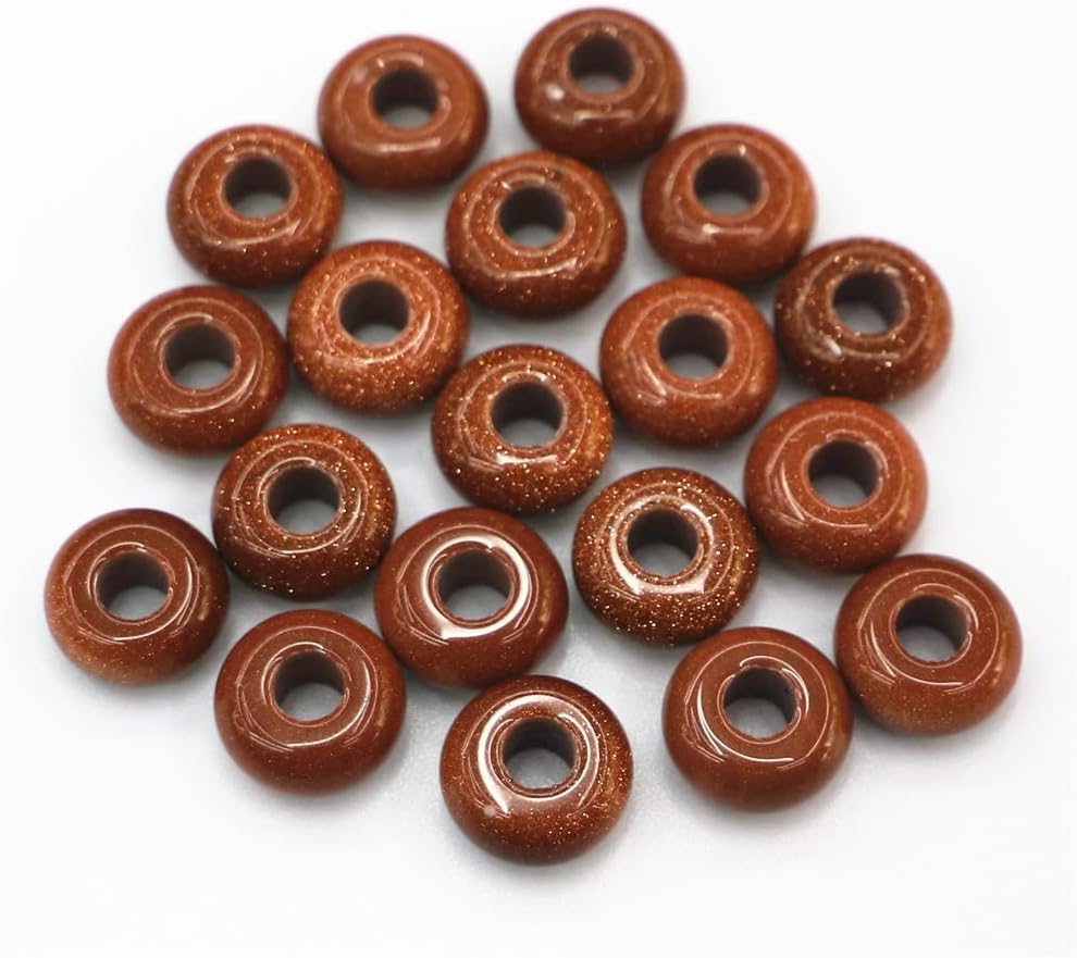 7X14Mm 50Pcs/Lot Natural Stone Red Emeralds andAmp; Synthetic Stone Hole Beads Abacus Shape Loose Beads for Jewelry Necklace Making - (Color: 24; Item Diameter: 14X7M)