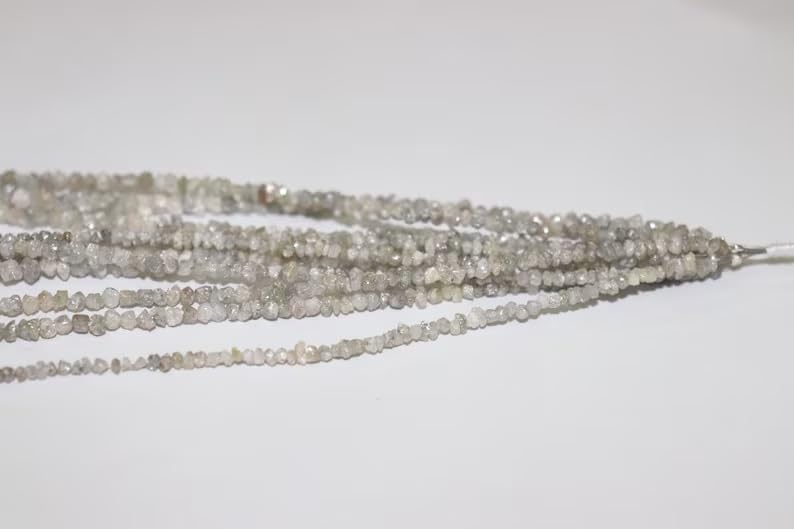Natural Raw White Diamond Uncut Beads 3-4 mm Diamond Beads Uncut Diamond Beads Grey Diamond Beads Raw Diamond Beads