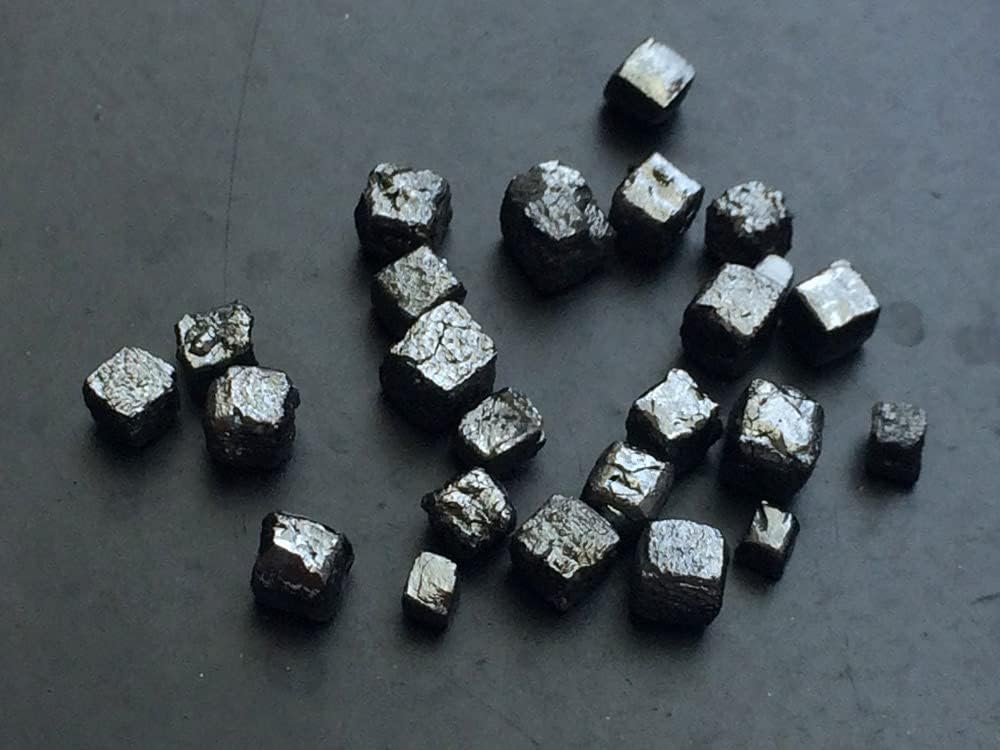 Women's 2-3mm Black Perfect Cube Rough Diamonds, Undrilled Natural Black Raw Diamond Box Bead, Loose Raw Uncut Diamond Cubes (5Pc To 20Pcs)