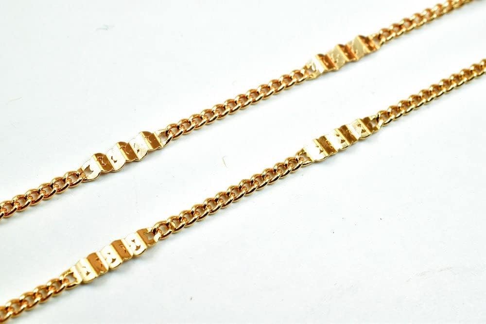 18K Pink Gold Filled EP Chain Width 3mm Thickness 1mm Gold-Filled findings for Gold Filled Sold by Foot PGF17
