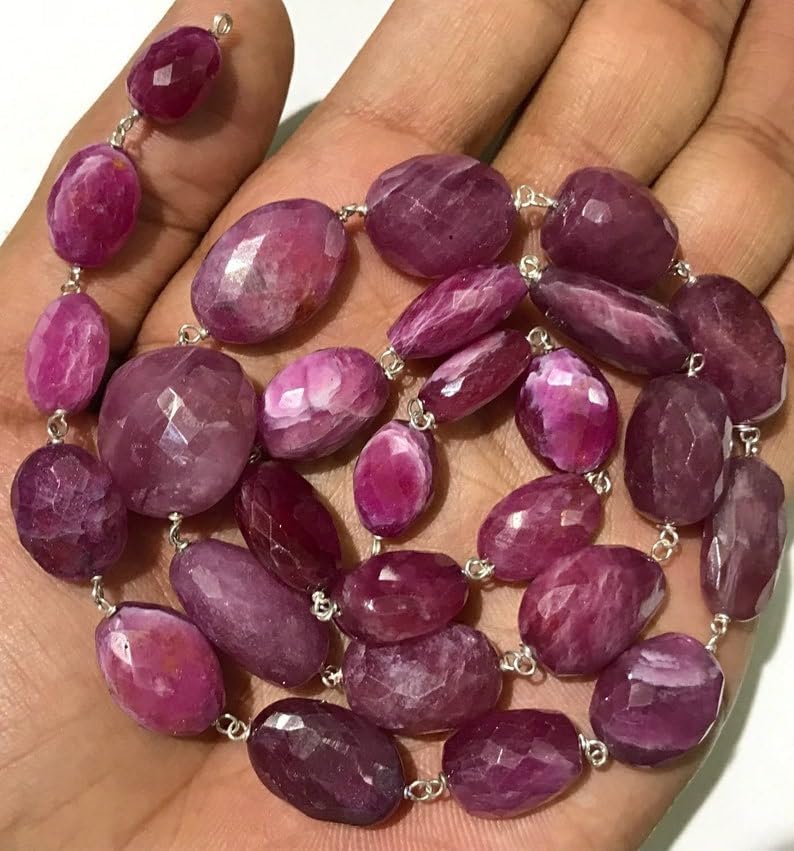 Natural Pink Sapphire Nuggets Smooth Beads 12-14 MM 21 inch Long String Jewelry Making Gemstone Beads for Necklace Bracelet