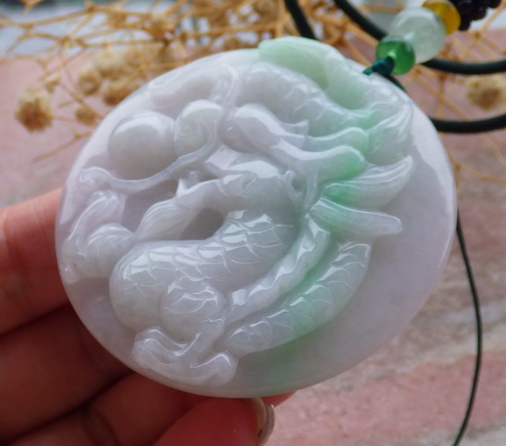 Certified Green Natural A Jade jadeite Pendant Dragon Bead 生意兴隆 686478 AS