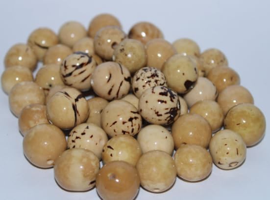 Bombona Beads. 100 Bombona Balls Beige Color. Size: 2.5 cm. Approx. Top Drilled. Natural, Vegan Beads. Jewelry Making Supplies
