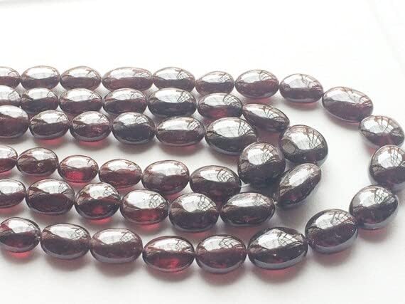 1 Strand Natural Garnet Oval Beads, Natural Garnet Plain Oval Beads, Garnet Necklace, 9x8-13x16mm, 16 Inch