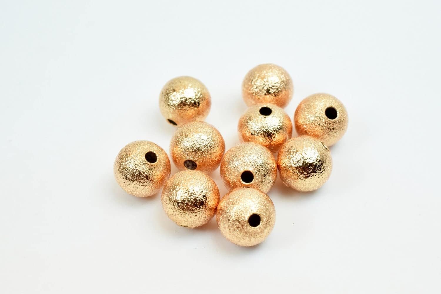 Beaded Jewelry 8mm Rose Gold Filled EP Stardust Round Ball Bead, Rose Gold Filled Spacer Findings GF3322R
