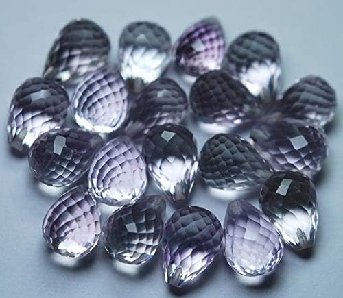4 Match Pair,Natural Pink Amethyst Faceted Drops Briolettes Calibrated Size 8x12mm Code-HIGH-53532