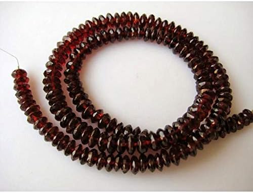 8 inch Strand Natural Mozambique Garnet 6 mm German Cut Faceted Beads - Jewelry - Garnet Beads, Mozambique Garnet, rondelle Beads, Garnet rondelles, German Cut, 6mm Beads, 8 inch Half Strand