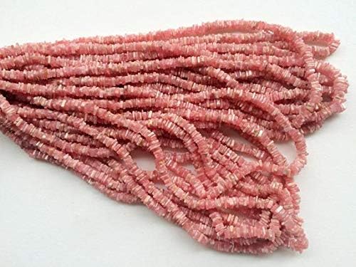 1 Strand Natural Rhochrosite Heishi Beads, Natural Rhochrosite Square Beads, 4.5-5.5mm, 16 Inch Code-HIGH-19509
