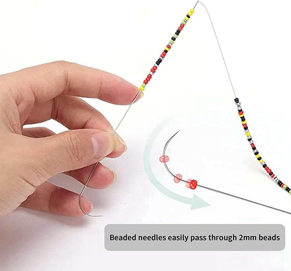 201PCS Stainless Steel Curved Needles Curved Beading Needle Bead Spinner Needles Loader String Bead Needle for Jewelry Making - (Color: 201Pcs)