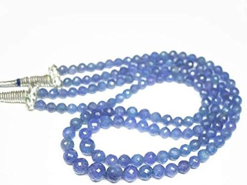 LOVEKUSH LKBEADS Natural Tanzanite Faceted Round Cut Gemstone Craft Loose Beads Strand Necklace 18 Inch Long 5mm 9mm Code-HIGH-25835