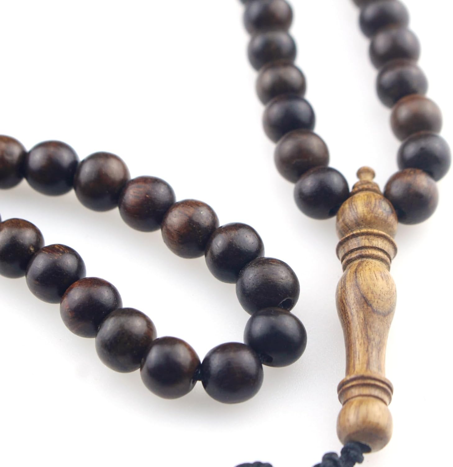 Muslims Islamic Dhikr 99 Tasbeeh Tasbih Prayer Beads, Oud Wood Beads with Tassel