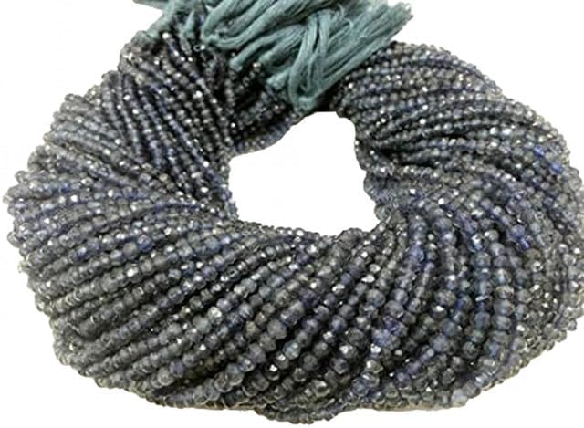 3-4 mm Faceted Iolite Rondelle Beads 13
