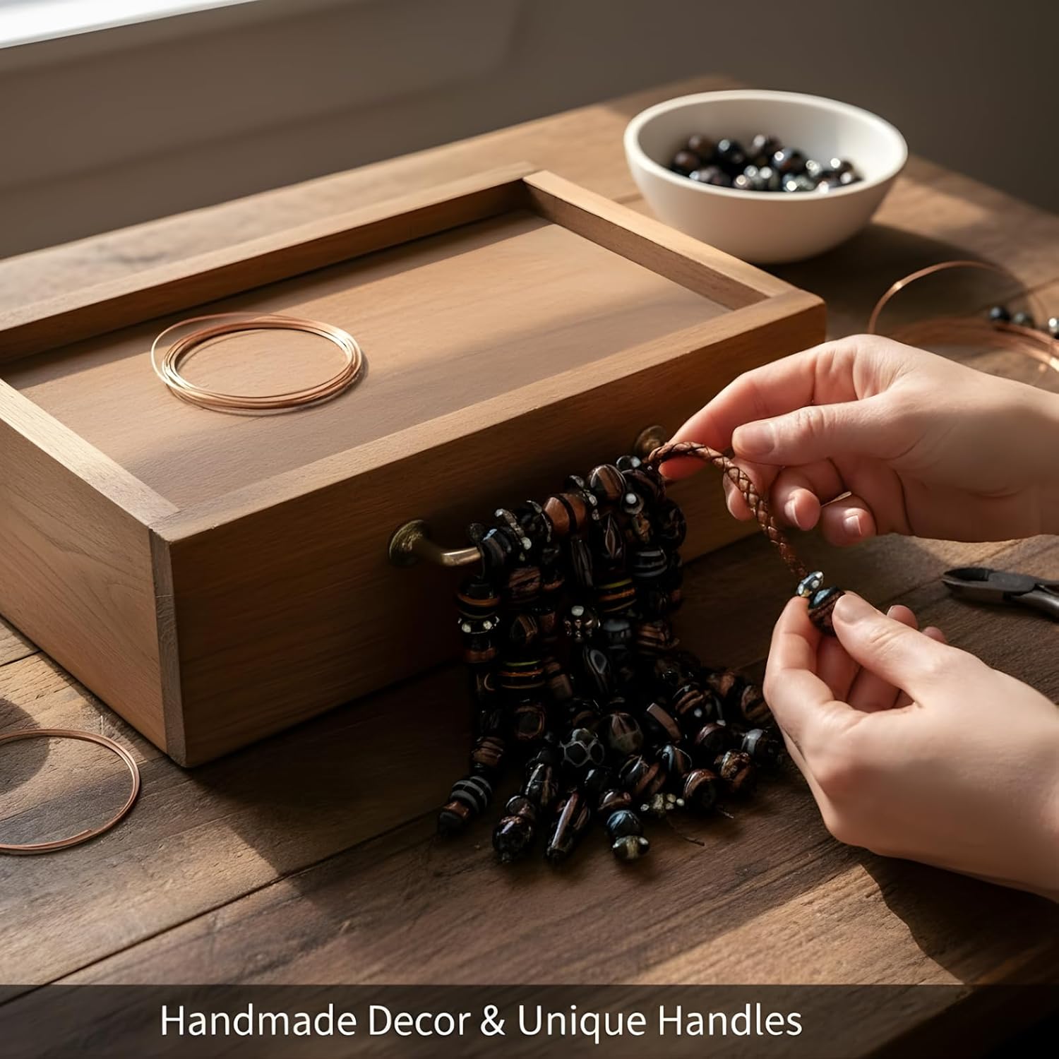 Handcrafted Black Combination Lampwork Glass Beads | Multi-Shape Fancy Assorted | Available in 20 Strands | Artistic Handmade Beads for Jewelry Making, & DIY Crafts.