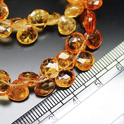 1 strand imperial topaz heart drop faceted 8'' long strand gemstone beads, jewelry supplies for jewelry making, bulk beads, for meditation jewellery gemstone 8mm to 7mm