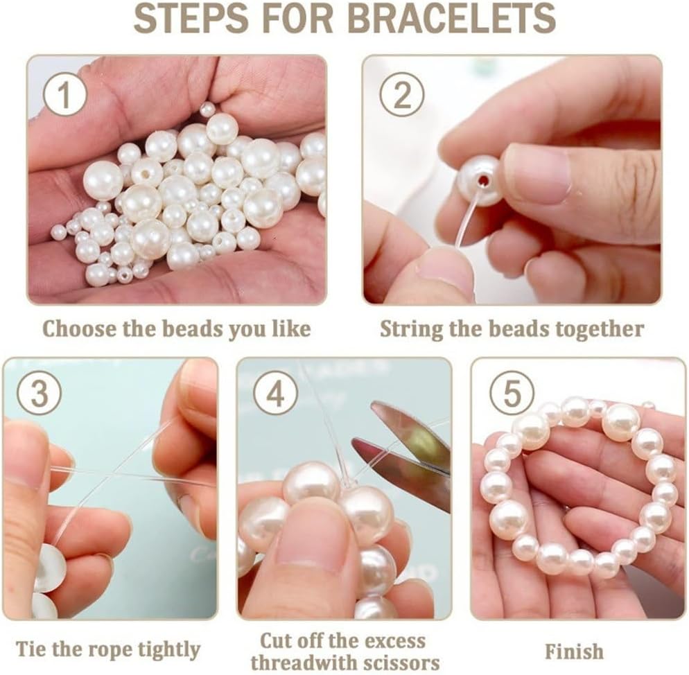 Pearl Set 1890 White Mixed Polished Loose Beads 4/6/8/10/12 Mm Pearls