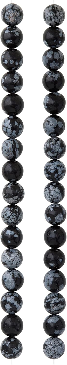Bead Landing Black & Grey Jasper Round Beads, 8mm, 12 Pack