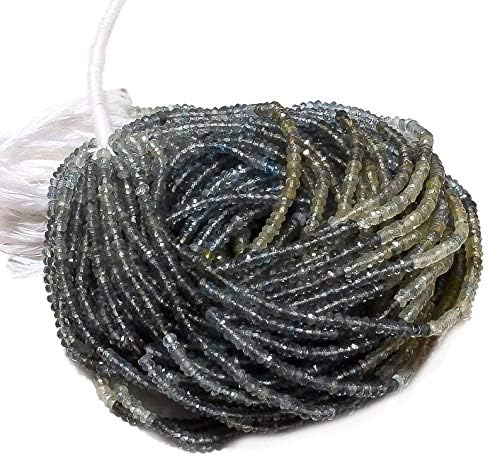 50 Strands Wholesale 4mm Moss Aquamarine Beads, Faceted Rondelle Beads, Aquamarine Rondelles, 4mm Beads, 13.5 Inch Strand