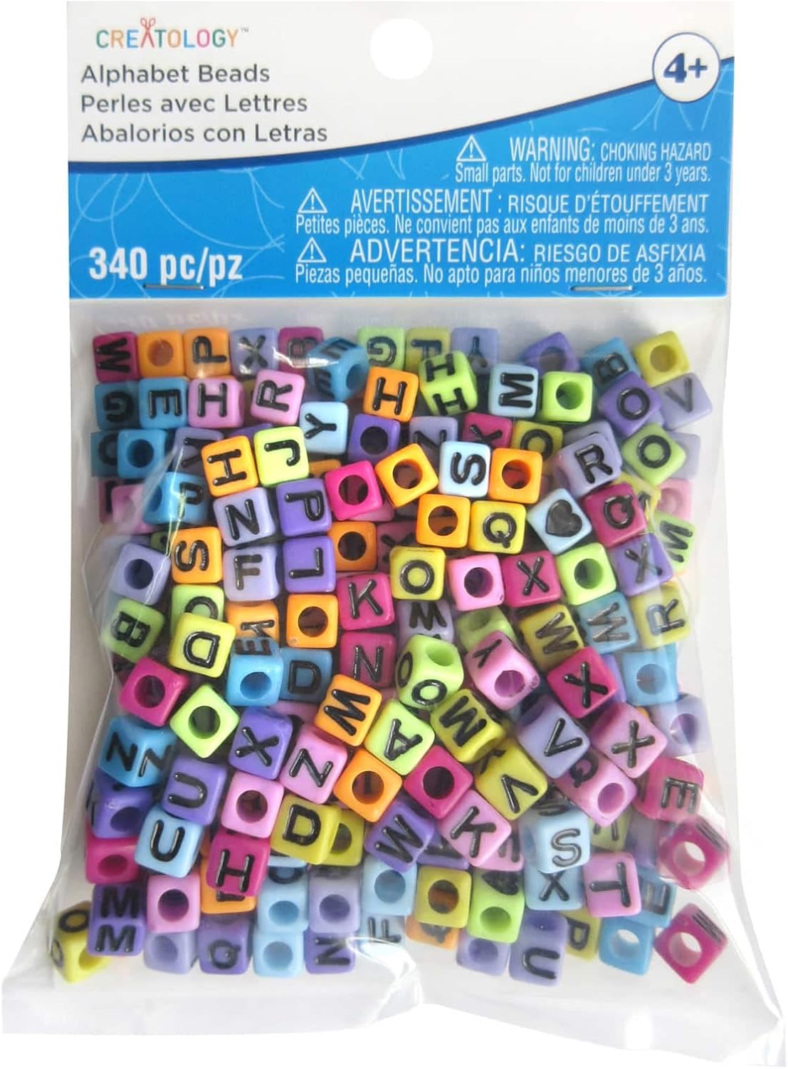 Creatology Bright Cube Alphabet Beads, 12 Packs: 340 ct. (4,080 Total), 6.5mm