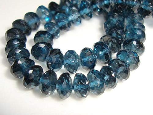 Lonn Blue Topaz 3D Mirco Faceted Rondelle,8-8.5x6-6.5mm, AAA, 6 Rondelle Code-HIGH-61902