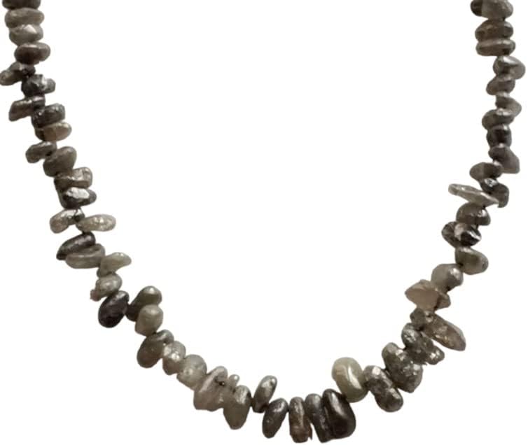 2.5mm - 6.5.mm Gray Rough Diamond Tumbles, Gray Raw Diamond Beads, Gray Diamond Drilled, Loose Diamonds, Diamond For Jewelry (3.5IN To7IN), 2.5 MM - 6.5 MM