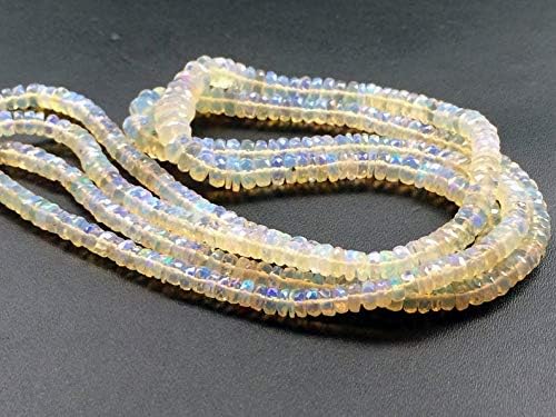 Ethiopian Opal Beads, Welo Opal, AAA Faceted Rondelle Ethiopian Opal Beads, Fire Opal Beads, 3-6mm, 14 Inch