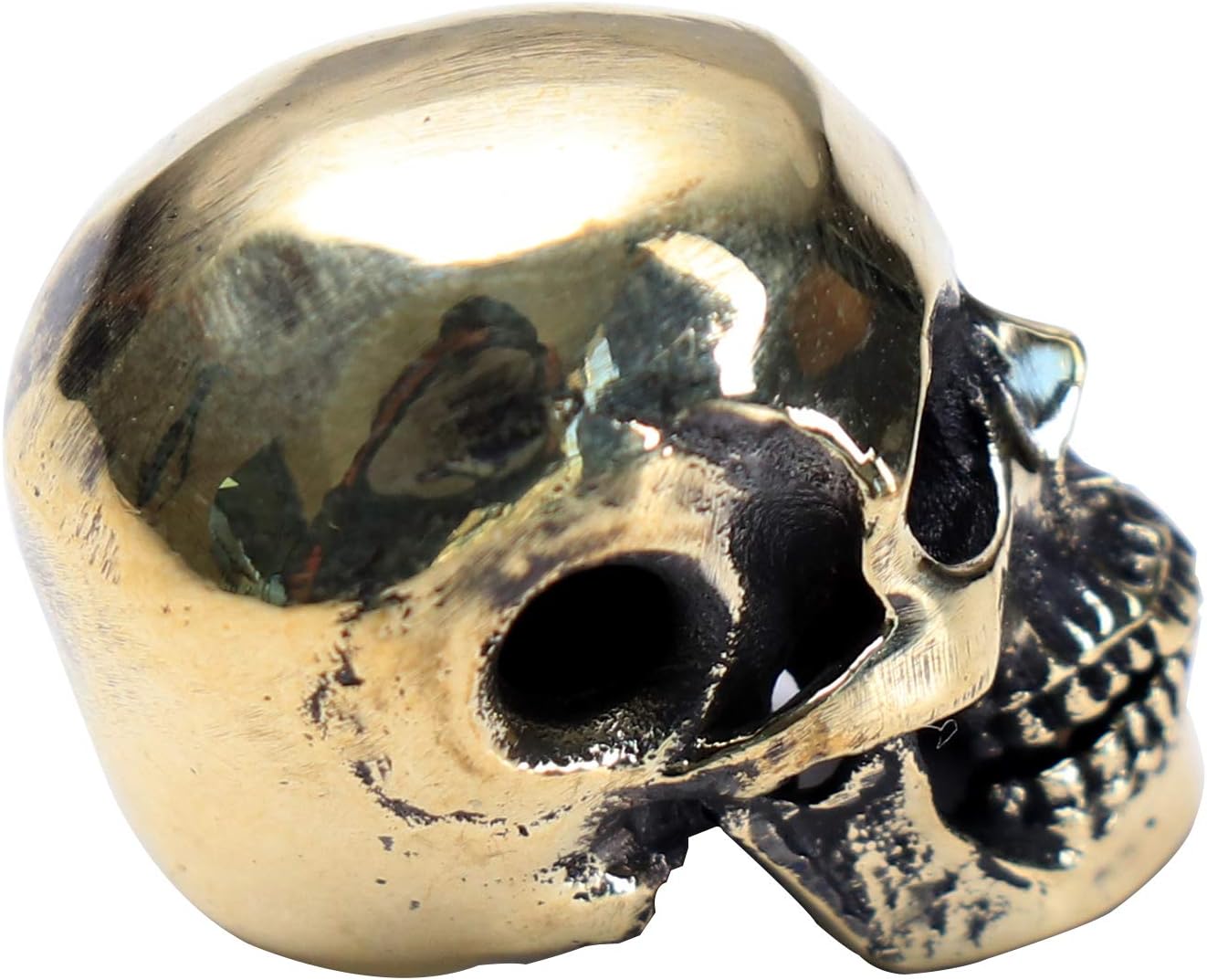 Glintbay Handmade Brass Skull Bead Motorcycle Heavy Locomotive Punk Pendant (L)