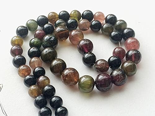 BEADS GEMSTONE 1 Strand Natural Multi Tourmaline Beads, High Quality AAA Multi Tourmaline Plain Round Balls, 8-11mm 18 Inch Code-HIGH-15716