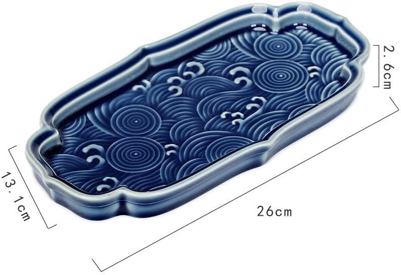 Tray Chinese Xiangyun Ceramic Dessert Tray Afternoon Tea Tray Tea Tray Tea Restaurant Tea Tray Snack Fruit Tray Cake Tray Serving Trays(Black,A)