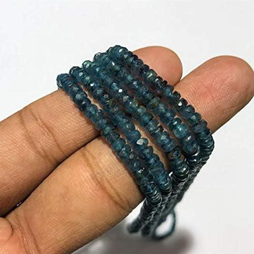 AAA+++ Quality Moss Kyanite Faceted Rondelle Beads 100 Percent Natural Gemstone Rondelle Shape Size 3 to 6 mm - 16