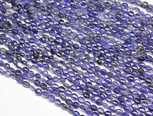 Blue Sapphire Oval Smooth 14'' Long Strand Gemstone Beads, Jewelry Supplies for Jewelry Making, Bulk Beads, for Meditation Jewellery for Reiki Healing Mystic Gemstone 5mm